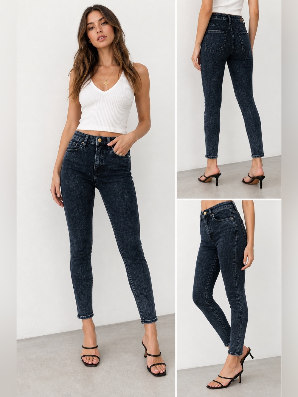 FRAME Le High Skinny Jeans Size 29 Acid Wash High Rise Ankle Denim